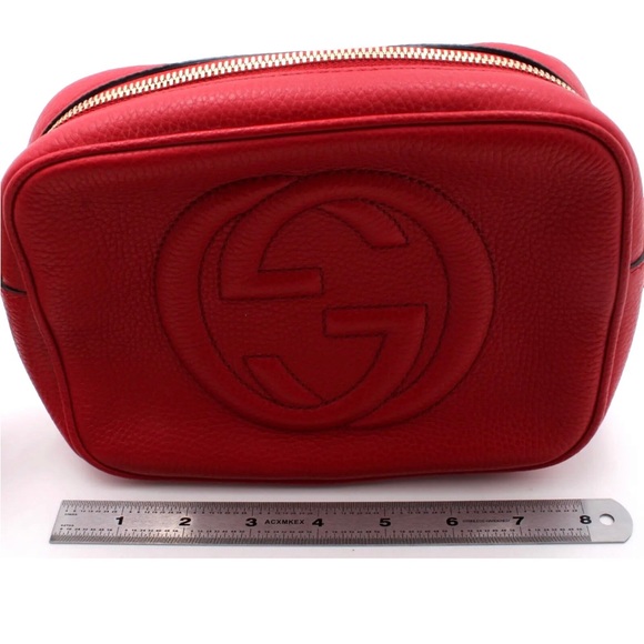 Authentic Gucci Red Soho Leather GG Tassel Crossbody Bag - Picture 15 of 16